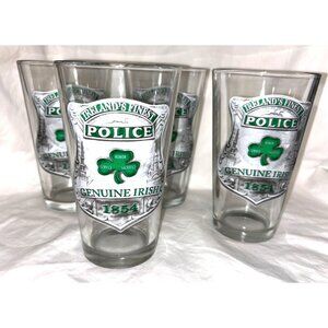 Set Of 4 Irelands Finest Police Genuine Irish 1854 Pint Glasses